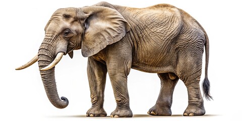 Obraz premium Big gray Elephant isolated on white background.