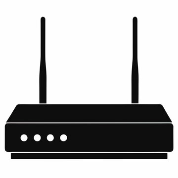 black router with antennas clip art preview
