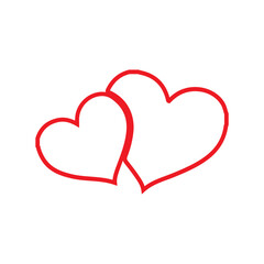 Heart clip art design on plain white transparent isolated background for card, shirt, hoodie, sweatshirt, apparel, tag, mug, icon, poster or badge