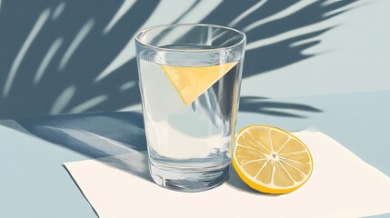 Refreshing lemon water beverage bright kitchen setting still life photography modern aesthetic natural light