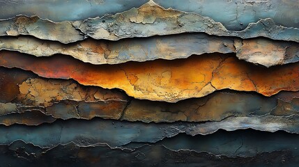 Abstract Layered Textured Painting Earth Tones