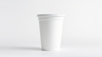 Empty White Plastic Cup Mockup - Closeup Beverage Container Template