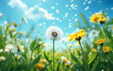 Fototapeta premium dandelions on a meadow