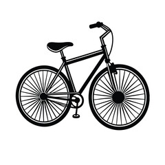 Bicycle silhouette Vector illustration and solid white Background