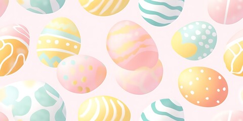 Fototapeta premium A seamless pattern with colorful Easter eggs