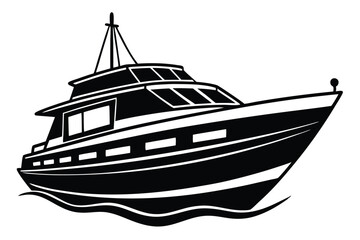 yacht boat silhouette of vector illustration