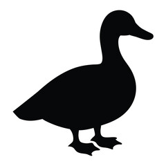 silhouette of a cute duck vector and illustration Design