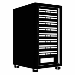 Server Rack Silhouette Vector Illustration