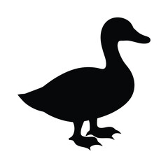 silhouette of a cute duck vector and illustration Design