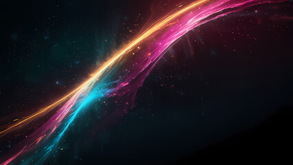 Fototapeta premium A futuristic abstract plasma beam illustration showcasing vivid streaks of bright pink, cyan, and gold