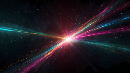 Naklejka premium A futuristic abstract plasma beam illustration showcasing vivid streaks of bright pink, cyan, and gold