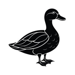 silhouette of a cute duck vector illustration Design