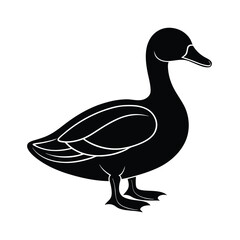 silhouette of a cute duck vector illustration Design