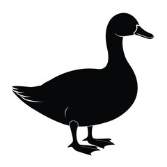 silhouette of a cute duck vector and illustration Design