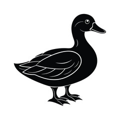 Beautiful silhouette of duck vector illustration Design