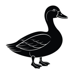 silhouette of a cute duck vector illustration Design