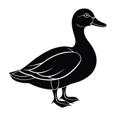 silhouette of a cute duck vector illustration Design