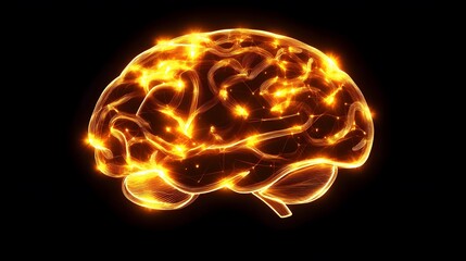 Fototapeta premium Neural activation visualization digital art brain scientific exploration abstract environment close perspective