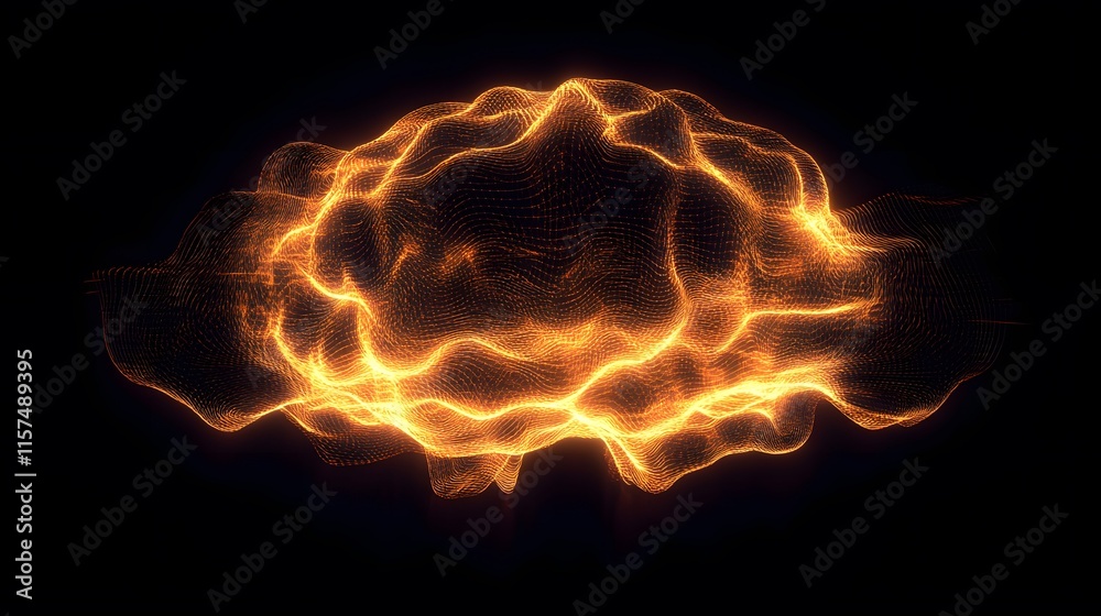 Poster dynamic neural network visualization digital realm graphic art abstract environment close-up view te