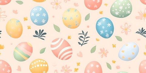A seamless pattern with colorful Easter eggs