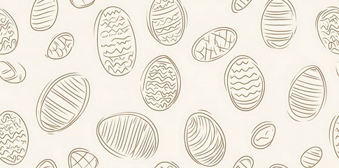 Beige Easter egg seamless pattern on a cream-colored background