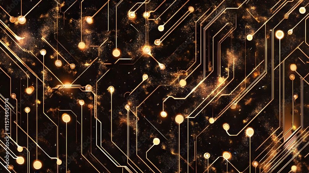 Poster exploring circuit patterns digital realm abstract art high-tech environment close-up view innovative