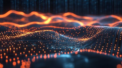 Data visualization event digital landscape image content futuristic environment aerial view technology concept