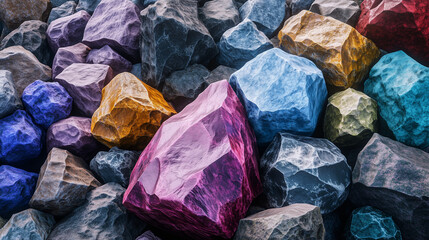 Kolorowe skały mineralne o wyjątkowych odcieniach i teksturach.
