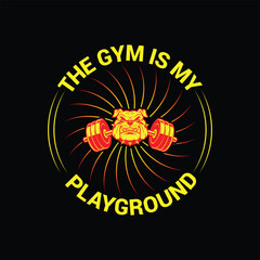 Fototapeta premium gym t shirt design illustration