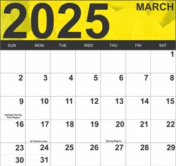Full Calendar for March 2025