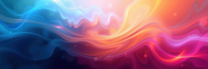 Obraz premium Vibrant Abstract Waves of Colorful Light Flowing in Smooth Gradients Creating an Ethereal and Dreamlike Atmosphere for Backgrounds and Textures