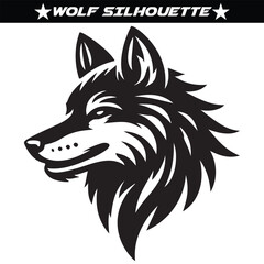 Black wolf vector illustration isolated on a white background,