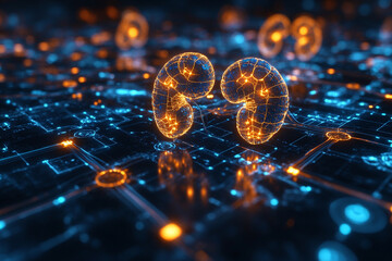 Innovative Illustration of Kidneys Filtering PFAS and Its Impact on Health and Risk Management
