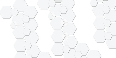 Abstract technology white geometric hexagon on transparent concept design honeycomb shape vector 