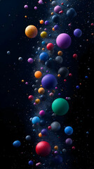 Cosmic Color Burst 3D Illustration