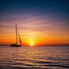 boat at sunset