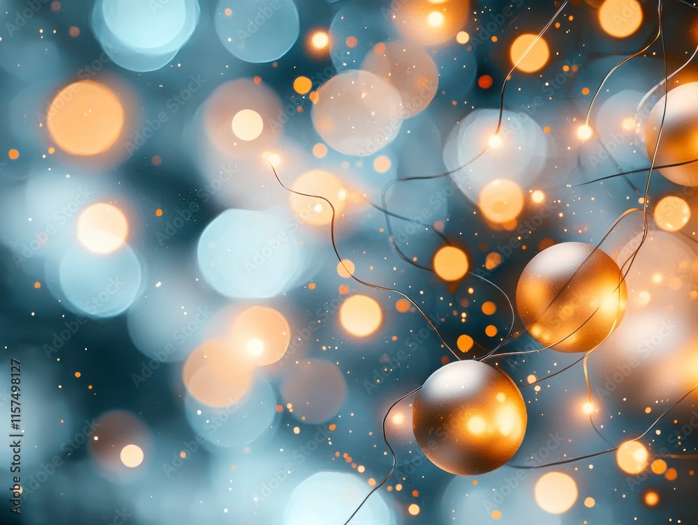 Poster abstract background with soft focused lights and colorful bokeh effect in warm tones