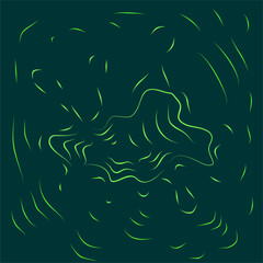 Abstract Green Line Art Dark Background Swirling Design Minimalist Style