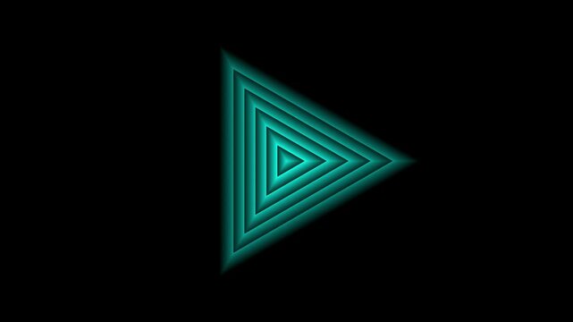 Gradient triangle radio wave Animation Isolated on Black Background