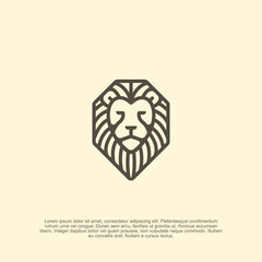 Bold and regal outline badge lion head logo, combining strength and elegance for a timeless and authoritative brand identity