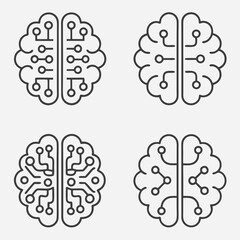 Professional Neural Intelligence Icon Vector Pack.