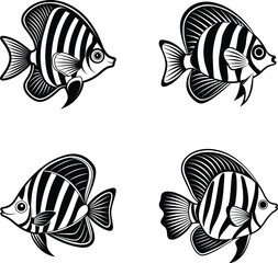 Beautiful Fish Silhouette Vector Illustration