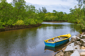 Fishing Boat At A Tidal Creek