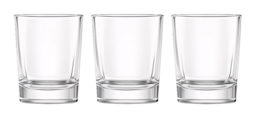 Drinking Glass Set for Elegant Dining - Isolated on White Background