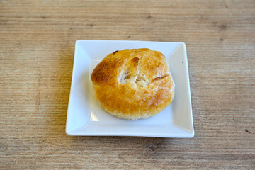 Turkish pastry product , tasty pogaca. Simit, gevrek. Turkish Pastries; peynirli, patatesli, kasarli pogaca, borek, acma, ay coregi at patisserie showcase. Boyoz peynirli acar. 