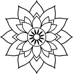 flower mandala in vector outline coloring book page line art drawing mandala design patterns unique design with nature style ,Mandala Design art work silhouette vector illustration