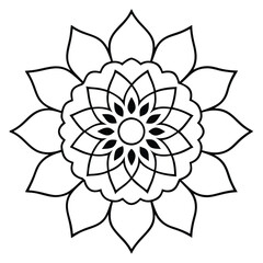 flower mandala in vector outline coloring book page line art drawing mandala design patterns unique design with nature style ,Mandala Design art work silhouette vector illustration