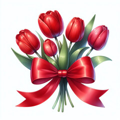 Red Tulips Bouquet, Valentines Day Flowers