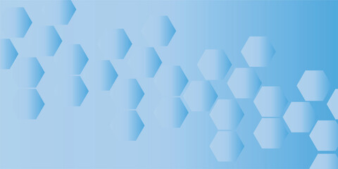 Abstract technology sky blue geometric hexagon on light blue background concept design honeycomb shape vector 