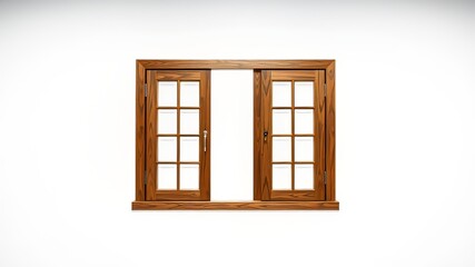 Obraz premium Vintage Wooden Window, Closed, Isolated, High Quality, Detailed, Bright, Atmospheric